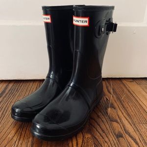 Women's Original Short Gloss Hunter Boots- Black
